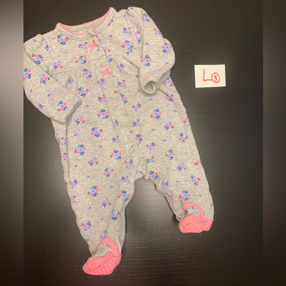 ⭐️2/$11.00⭐️—Carter's 3m Floral Print Footed Cotten Sleeper